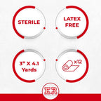 Ever Ready First Aid Sterile Conforming Gauze Roll Bandage - Box of 12-3 inch