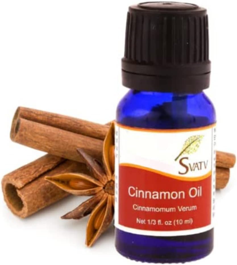 SVATV Cinnamon Essential Oil Therapeutic Grade Aromatherapy Oils Fragrance Oil for Diffuser Yoga Massage & DIY Personal Care 10