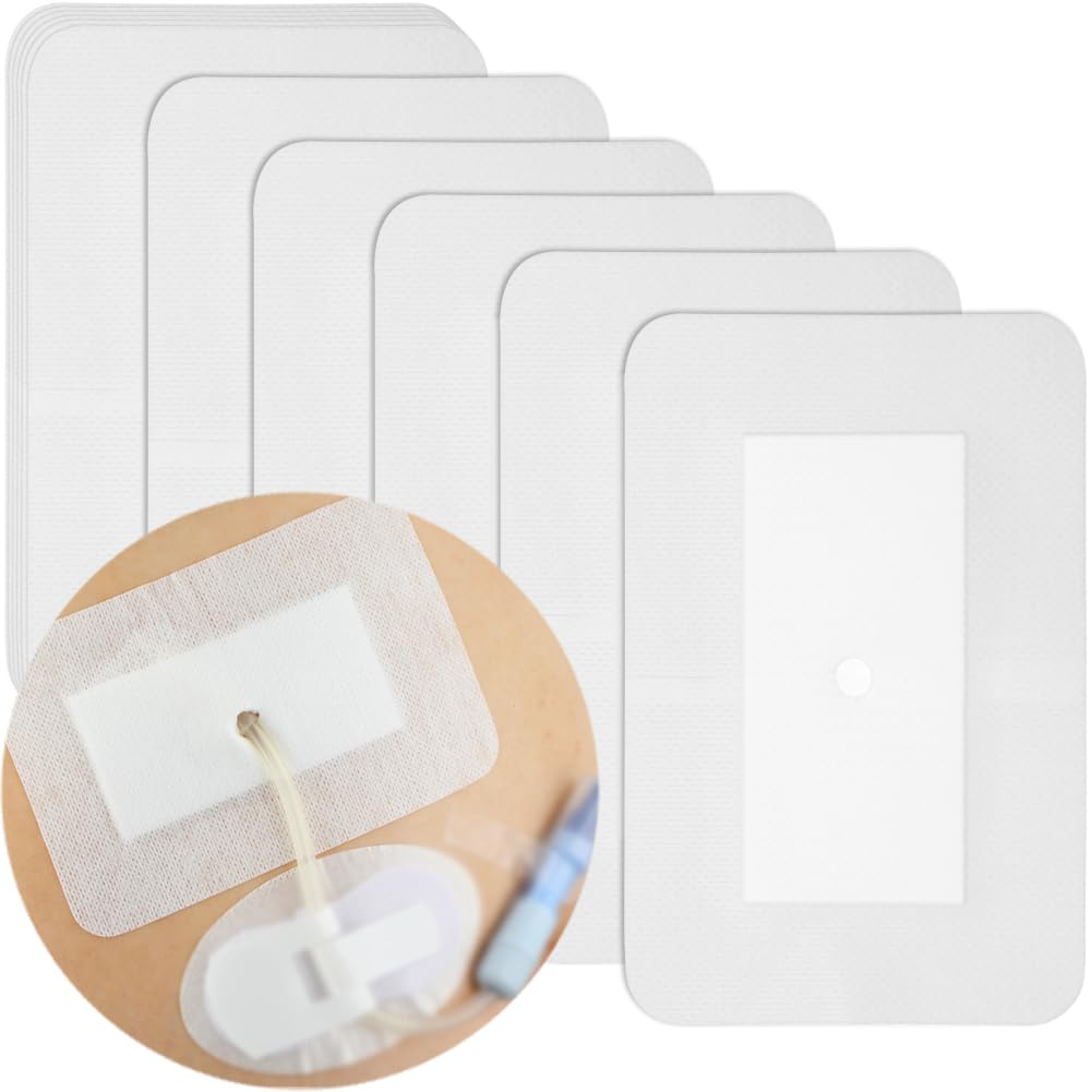 Peritoneal Dialysis PD Catheter Drain Split Bordered Gauze Island Dressing Pad for Stomach Feeding Peg J Tube| Individually Pack