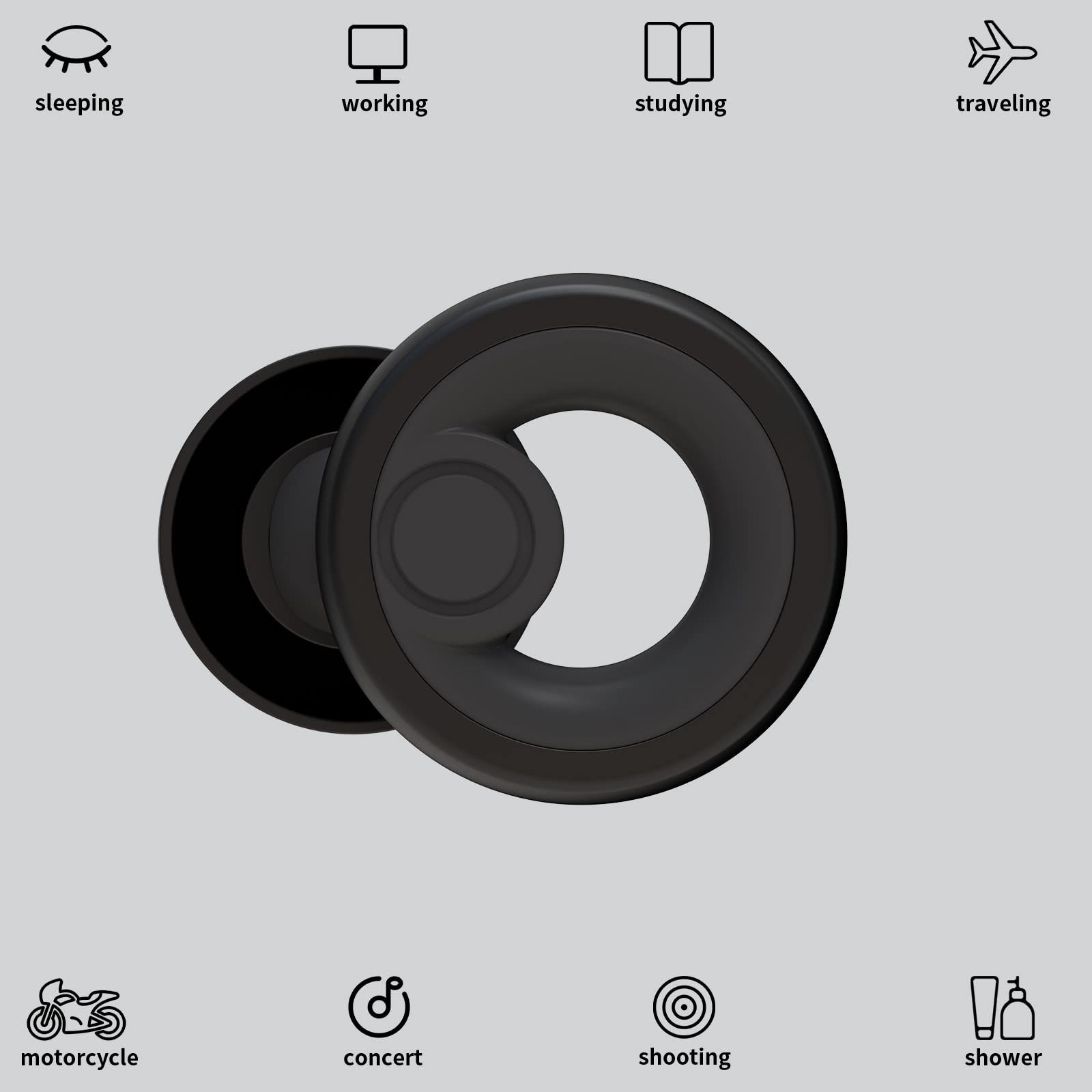 Jayine Ear Plugs for Noise Cancelling Ear Protection EarPlugs for Sleep,Concerts,Work,Study,8 Size Eartips with Small Box,Perfec