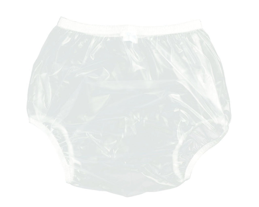 Haian Adult Incontinence Pull-on Plastic Pants PVC Pants 3 Pack (Small, Transparent White)