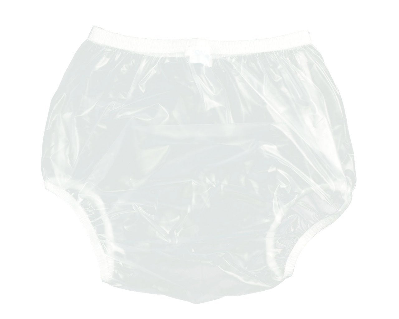 Haian Adult Incontinence Pull-on Plastic Pants PVC Pants 3 Pack (Small, Transparent White)