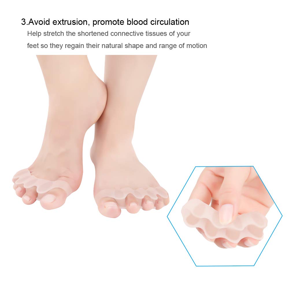 Gel Toe Stretcher & Toe Separators, Bestrice Bunion Corrector Toe Protectors Straightener Flexible Orthopedic Toe Corrector Buni