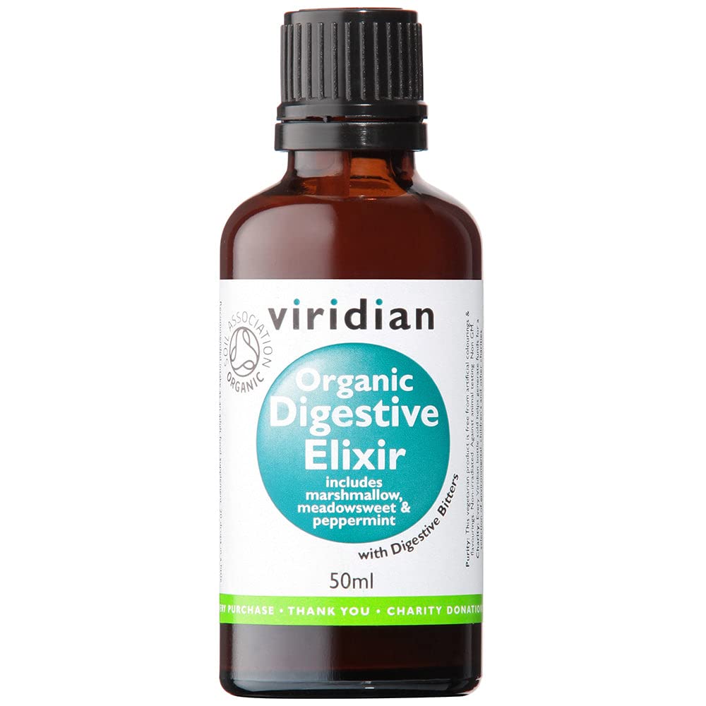 Viridian : 100% Organic Digestive Elixir (Digestive Bitters, Meadowsweet, Marshmallow & More) New 50Ml