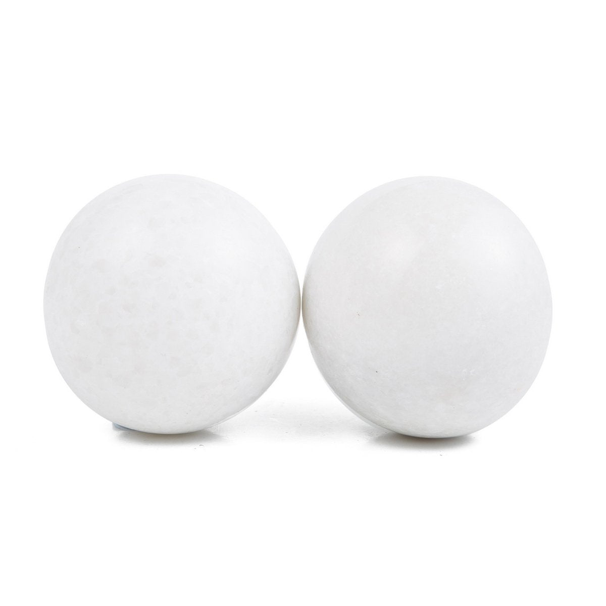 THY COLLECTIBLES White Marble Stone Chinese Healthy Exercise Massage Baoding Balls