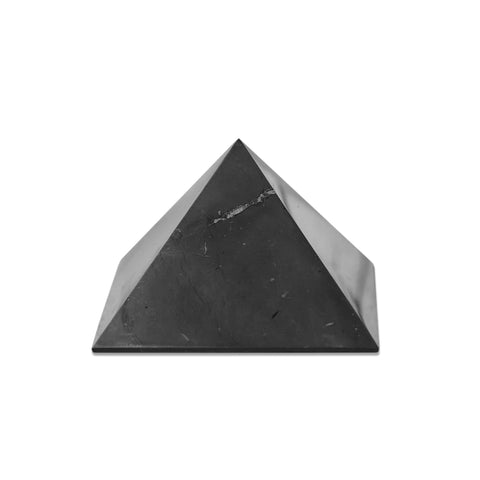 Shungite Stone Protection Pyramid 2'' | Authentic Shungite Stones Protection Polished Pyramid 2 inches (5 cm) | Black Stone Crys