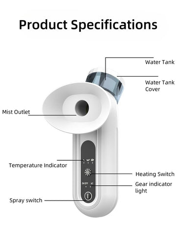 Portable Eye Mist Steamer for Dry Eye Relief - Heated Eye Mask & Mini Eye Hydrating Soothing Sprayer for Moisturizing & Cleaning