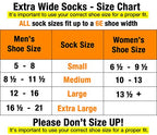 Extra Wide Medical (Diabetic) Quarter Sock (Pack of 3), Made in USA (Large, Black)