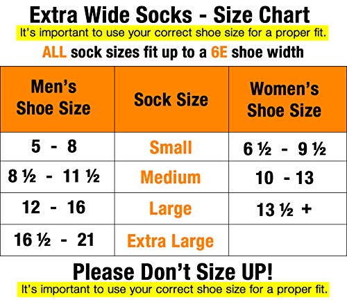 Extra Wide Medical (Diabetic) Quarter Sock (Pack of 3), Made in USA (Small, White)