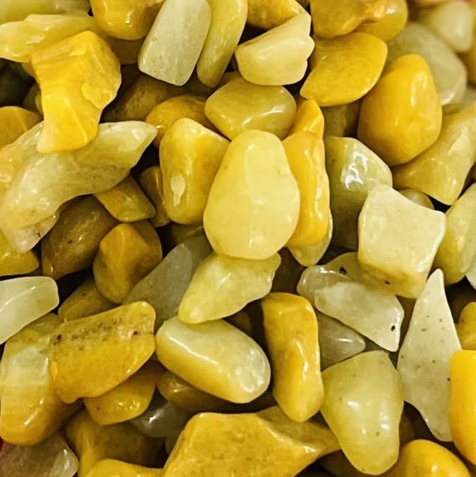 Indian Consigners Natural Crushed Polished Tumbled Gem Stone Chips, Decoration & Healing Crystals(Yellow Aventurine)