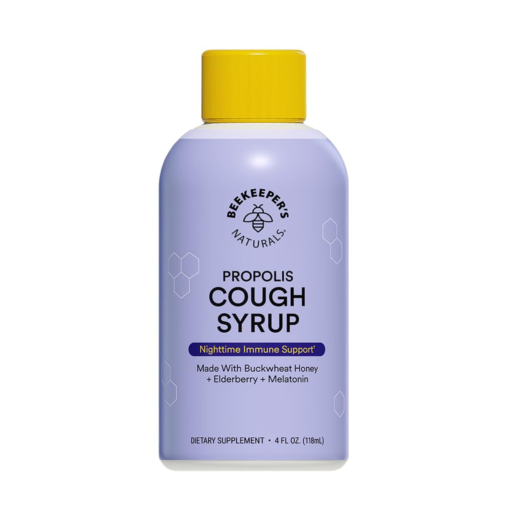 BEEKEEPERS NATURALS B.Better Nighttime Cough Syrup for Adults - Elderberry Extract, Bee Propolis Extract, Buckwheat Honey - Immu