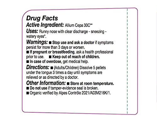 OLLOIS Allium Cepa 30c Organic, Lactose-Free Homeopathic Medicine, 80 Pellets (Pack of 1)