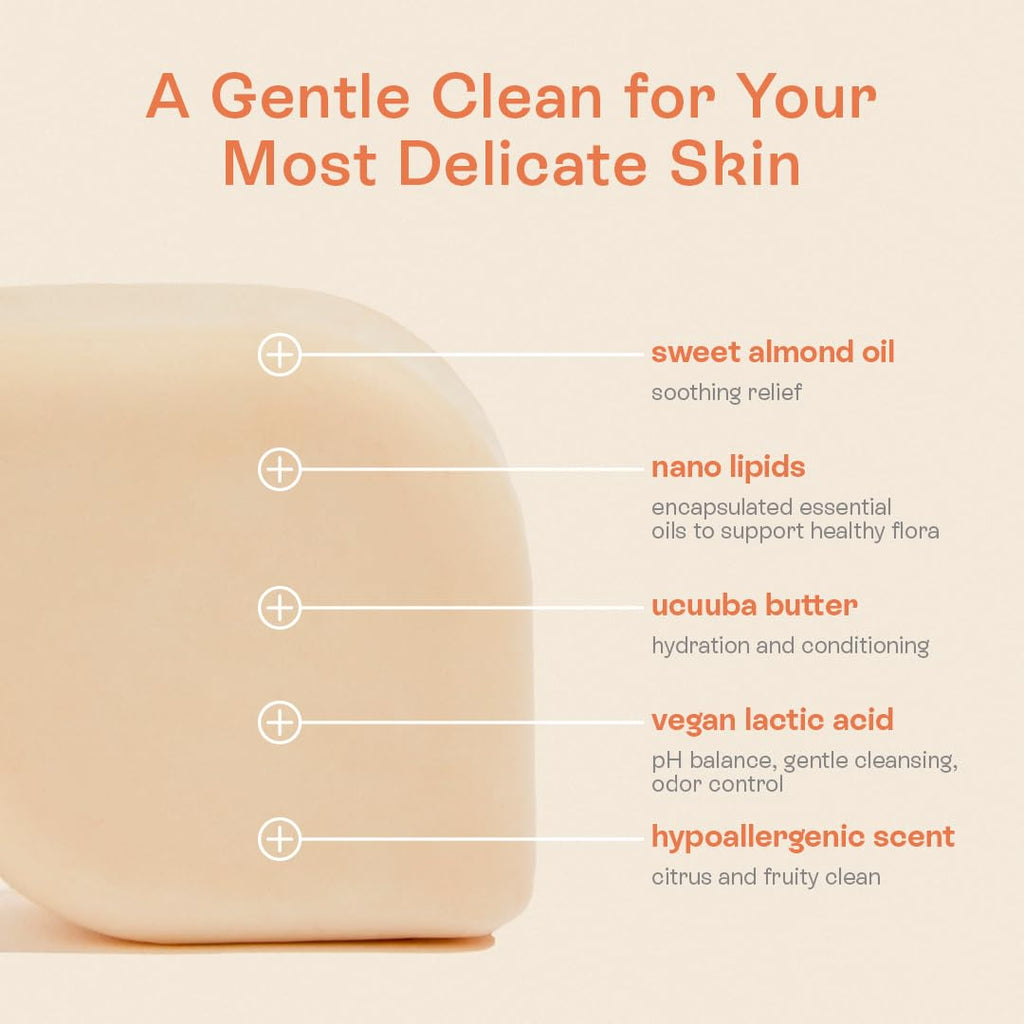B.O.B BARS OVER BOTTLES Feminine Wash | pH Balanced Vaginal Wash Bar | Nano Lipid Infused Intimate Soap and Cleanser | Natural,