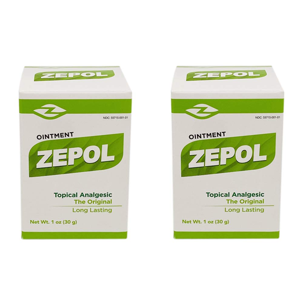 Zepol Original. Topical Ointment for Muscles, Joints, Backache, Sprains, and Strains. 1 oz. Pack of 2