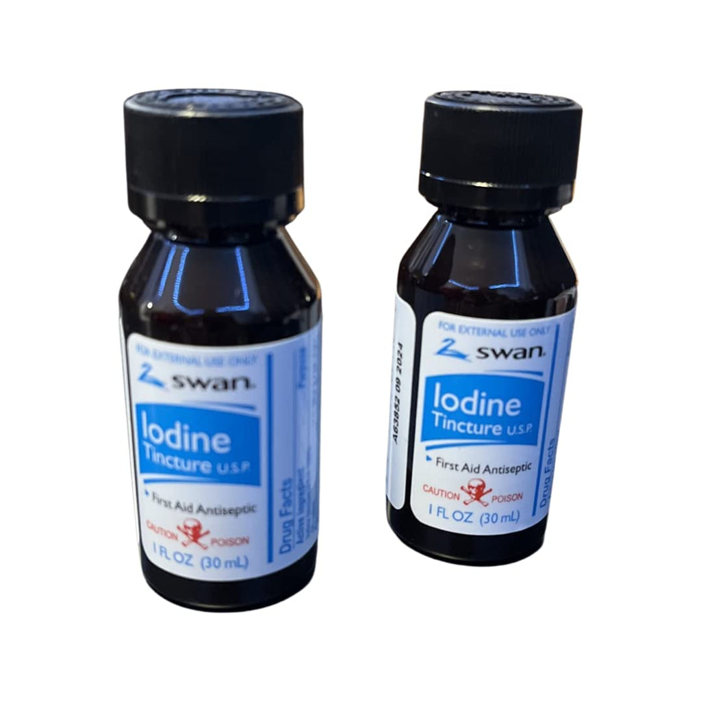 Swan Iodine Tincture First Aid Antiseptic 2% Iodine USP, 1 Oz Bottle, 2,4 or 6 Pack (2)