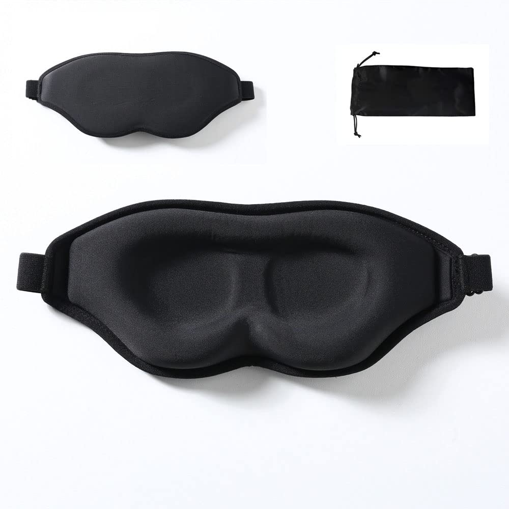 Tim & Tina 3D Sleep Eye Mask Blindfold for Men Women Sleeping Mask Light Blocking Soft Covers for Travel Nap Yoga Adjustable Str