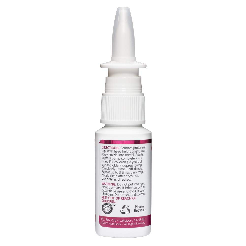 NutriBiotic Nasal Spray 1 Fl Oz | Nasal Lubricant with Grapefruit Seed Extract & Sodium Chloride | Help Flush Irritants from Nas