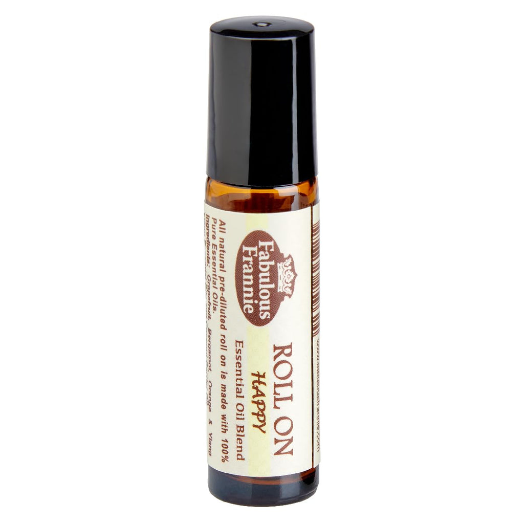 Fabulous Frannie Happy Essential Oil Blend Roll-On Pre-diluted Made with 100% Pure Essential Oil Blend of Bergamot, Grapefruit, 