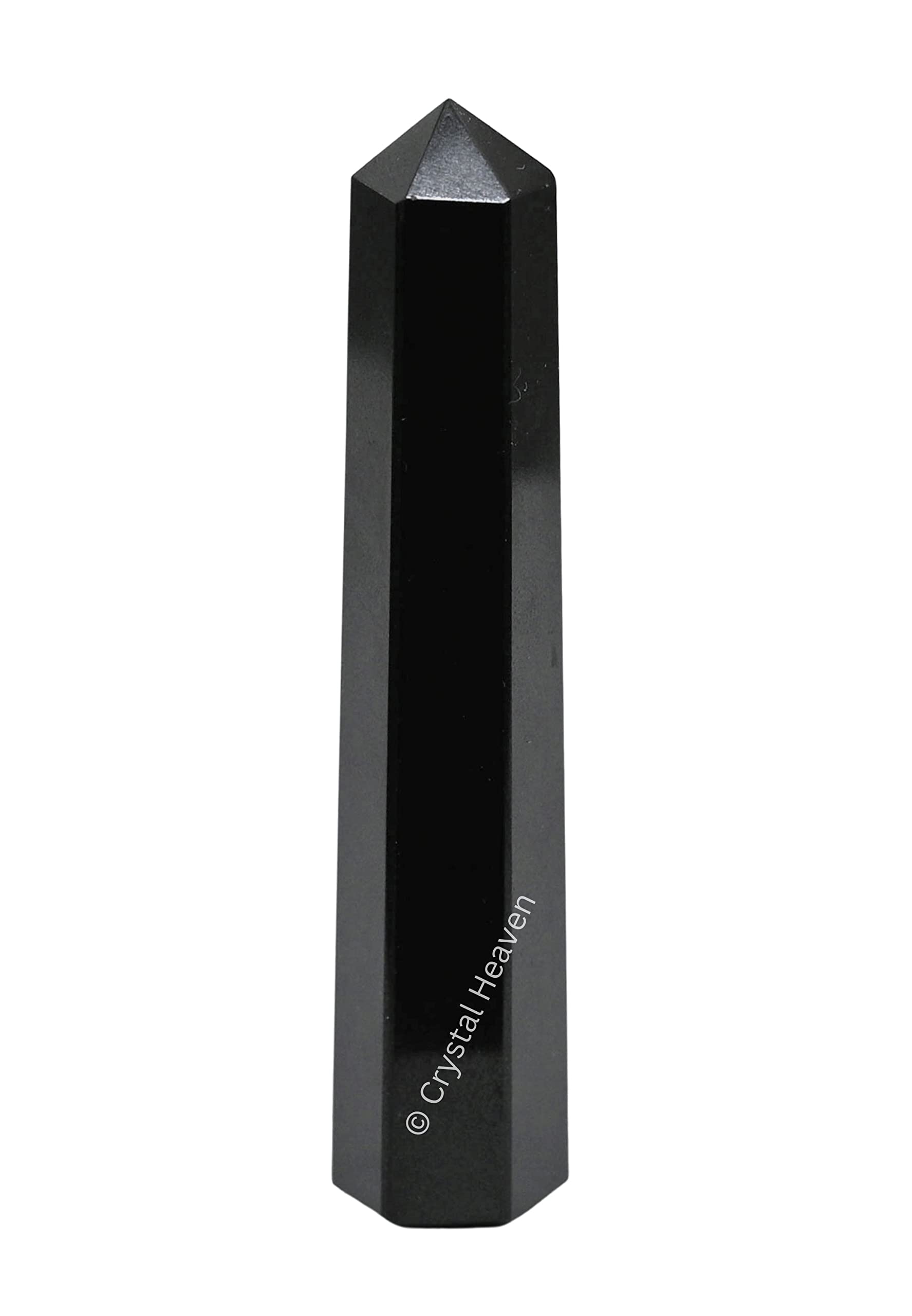 Crystal Heaven Black Obsidian Crystal Tower Obelisk Point For Chakra, Healing And Balancing  Aaa Grade Original Certified Gemst