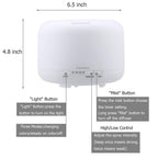 URPOWER Upgraded 500ML Essential Oil Diffuser Humidifiers Ultrasonic Aromatherapy Diffusers with 4 Timer Settings and Waterless