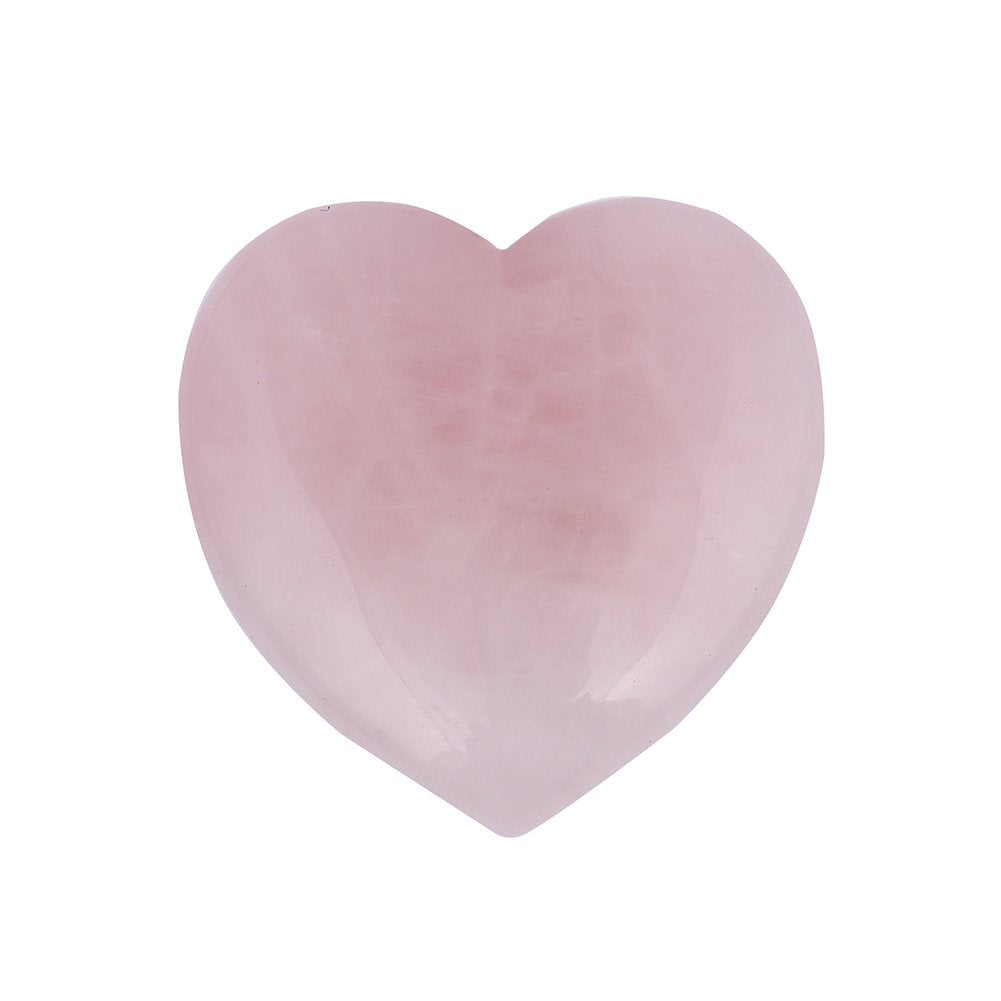 Bingcute Heart Shaped Rose Quartz Puffy Heart Stone 40mm (1.6) for Chakra Energy Healing, Reiki