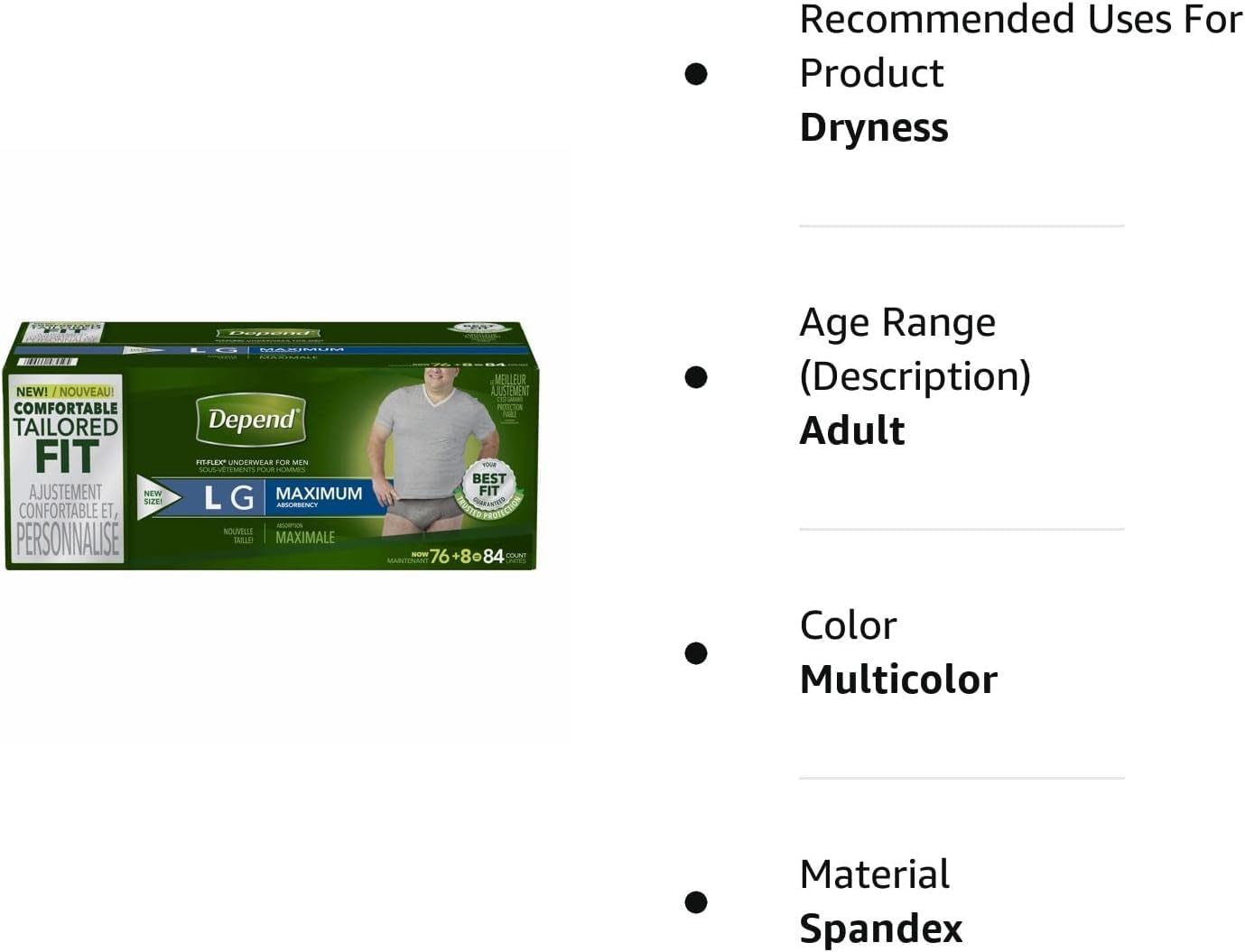 Depend Fit-Flex Extra Large Maximum Absorbency Underwear for Men, 80 Count