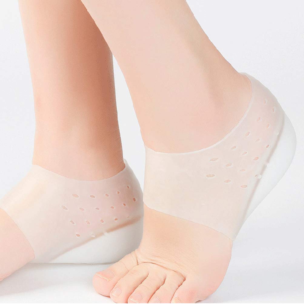 Heel Cup Insoles Half Height Increase Insoles Invisible Silicone Shoe Lift Heel Pads 4.5CM Men Women (for Size 40-46)