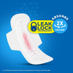 Stayfree Secure Extra Large Cottony Soft Cover Sanitary Pads for Women with Wings, 40 Pads