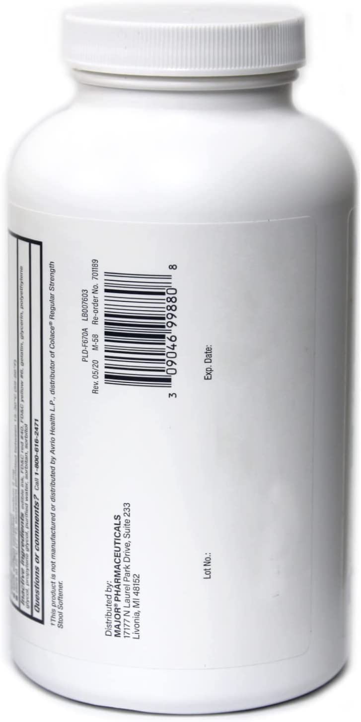 MAJOR Docusate Sodium 100 mg - Stool Softener Laxative Softgels for Occasional Constipation Relief - Stool Softeners for Women,