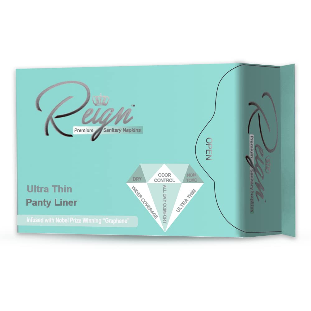 Reign Premium Sanitary Napkins Ultra Thin Panty Liner for Women, Ultra Thin Menstrual Pads,30 Count,1 Pack