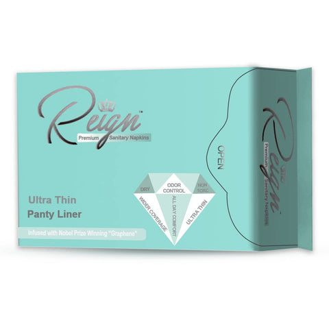 Reign Premium Sanitary Napkins Ultra Thin Panty Liner for Women, Ultra Thin Menstrual Pads,30 Count,1 Pack