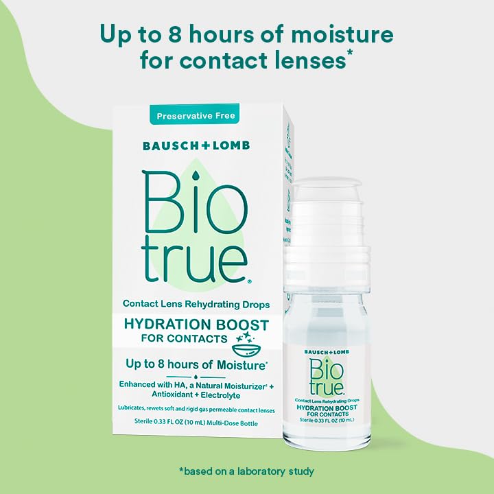 Biotrue Hydration Boost Rehydrating Contact Lens Eye Drops from Bausch + Lomb, Hydrating, Preservative Free, Naturally Inspired,