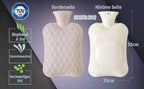 BYXAS Hot Water Bottle with Hand Pocket Cover-2.0L BPA Free PVC Water Bag, Odorless Superior Material, Grey