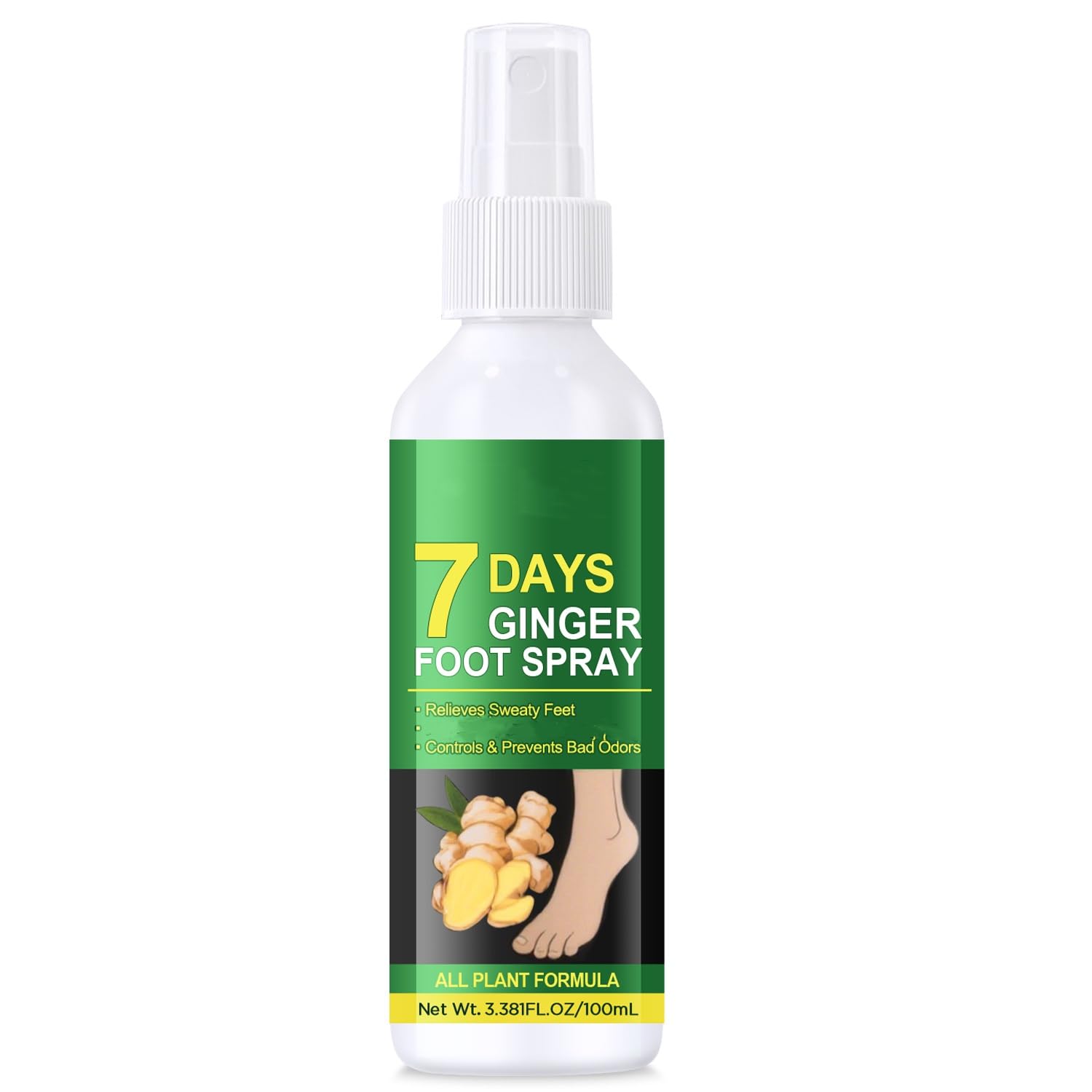 7 Days Ginger Foot Spray - Control & Callus Care, Natural Ginger Nail Treatment - Soothing Formula - Removes, Controls & Prevent