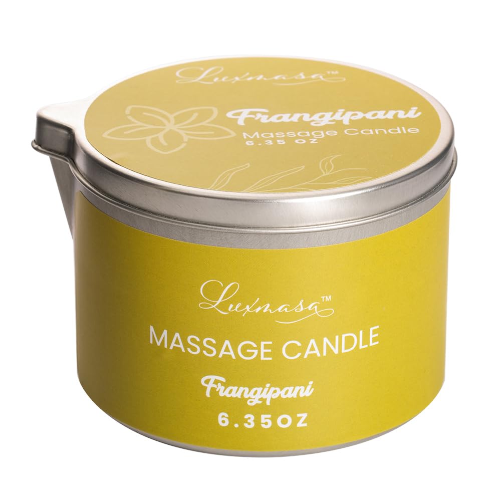Massage Candle for Body Treatment-Jojoba Oil Infused Nourishing Lotion Candle Gift 6.35OZ (Frangipani Scent)