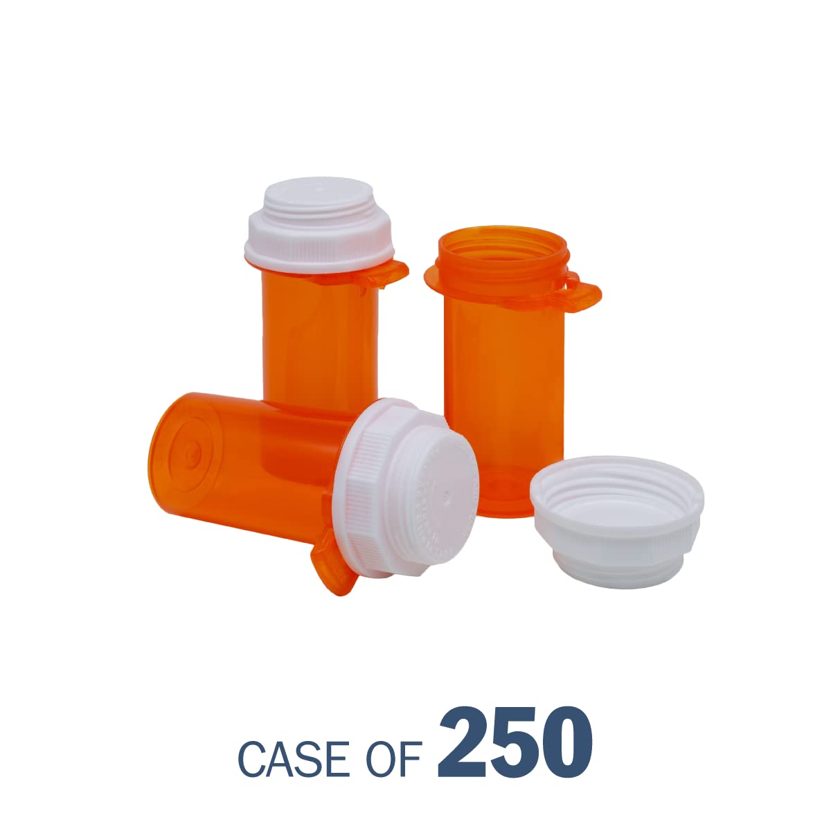 Ezy Dose Pill Box and Medicine, Vitamin Container & Vial | 10 Dram Storage | Child-Resistant Cap | Case of 250