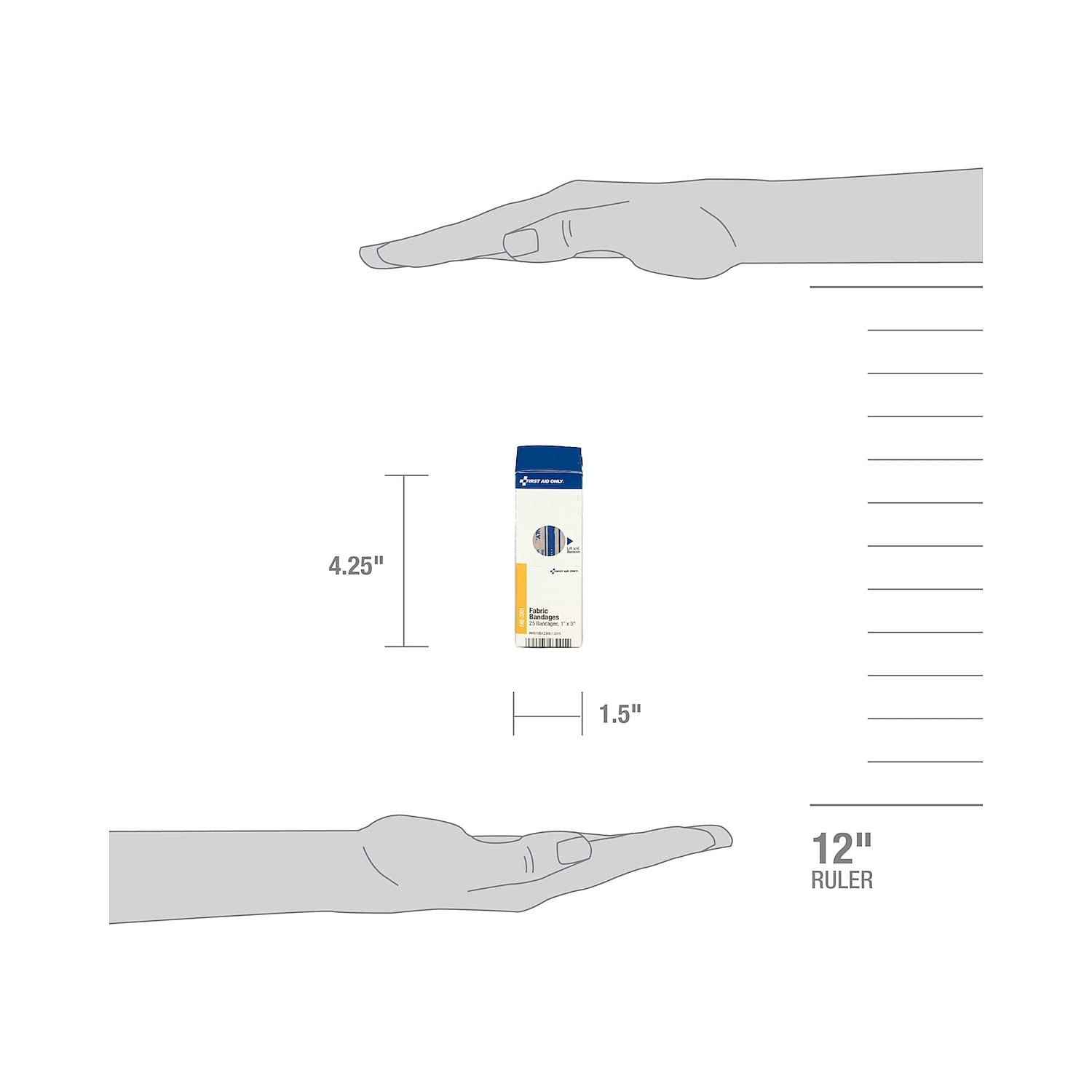 First Aid Only SmartCompliance Refill 1 x 3 Fabric Bandages, 25 Per Box