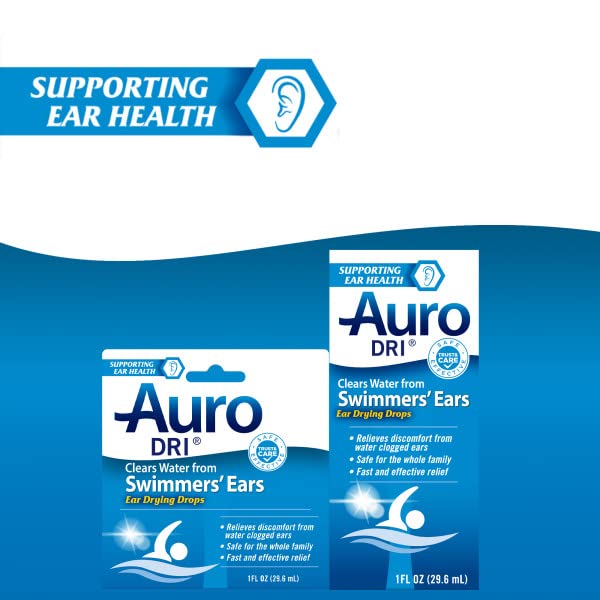 Auro Dri Swimmer's Ear Drying Drops, Fast Relief, 1 fl oz. (Pack of 2)