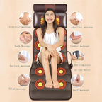 Beloving Full Body Massage Mat with Heat and Vibration, 10-Node Back Massager with Foot Roller & Neck Pillow, Multi-Zone Heating