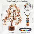 Crystal Trees for Home and Office Decoration, Carnelian Chakra Healing Crystals Feng Shui Handmade Trees for Positive Energy, Mo