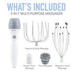 Daiwa Felicity 5-in-1 Electric Vibrating Head Scalp Massager Set [Updated 2019]