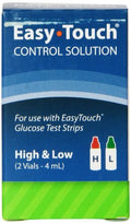 Easy Touch Control Solution Glucose Monitor Kit - Hi & Low - 2 Vials, 4 ml each