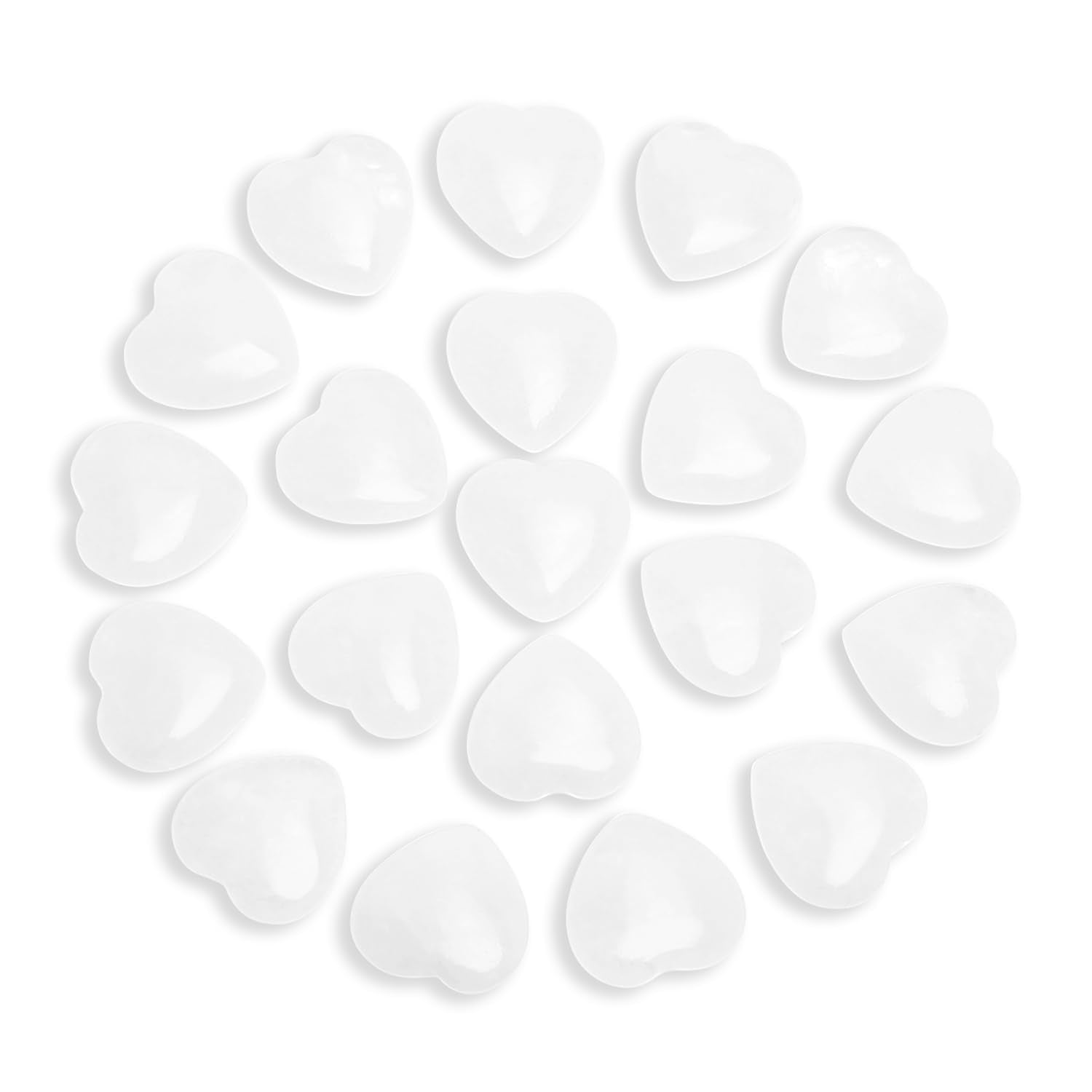 Nvzi Tumbled Polished Natural Quartz Crystals Heart Stones, Crystals and Healing Stones Quartz Bulk for Wicca, Reiki, Healing En