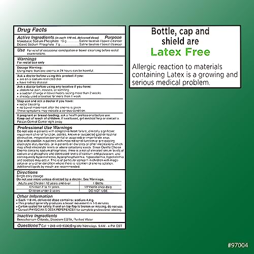 Quality Choice Enema Twin Pack, Relieves Occasional Constipation, Complete & Ready to Use, Sodium Phosphates Rectal Solution, La