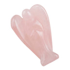 mookaitedecor Set of 5 Rose Quartz Crystal Angel Figurines, 1.5 inch Mini Guardian Angel Statue Carving Pocket Stone Sculpture f