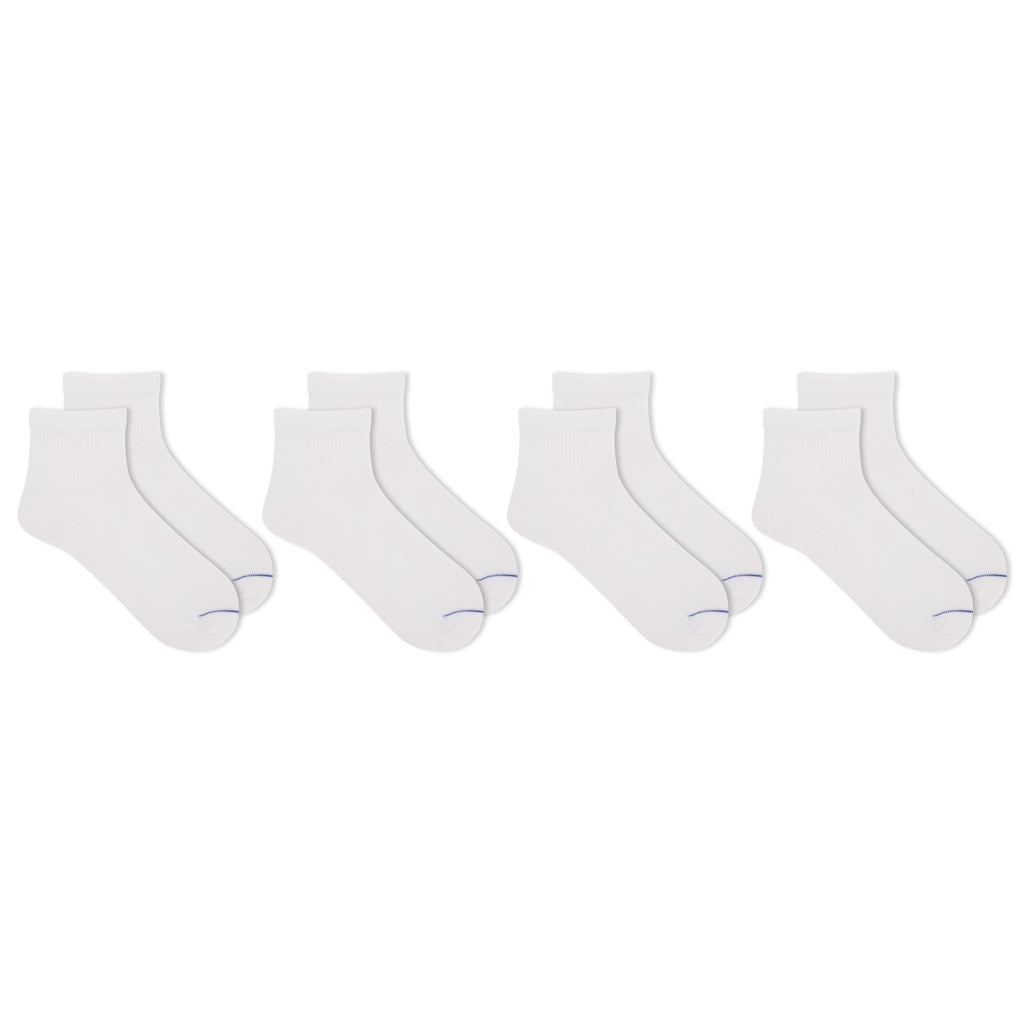 Dr. Scholl's Women's 4 Pack Diabetic and Circulatory Non Binding Ankle Socks, White, Shoe Size: 4-10