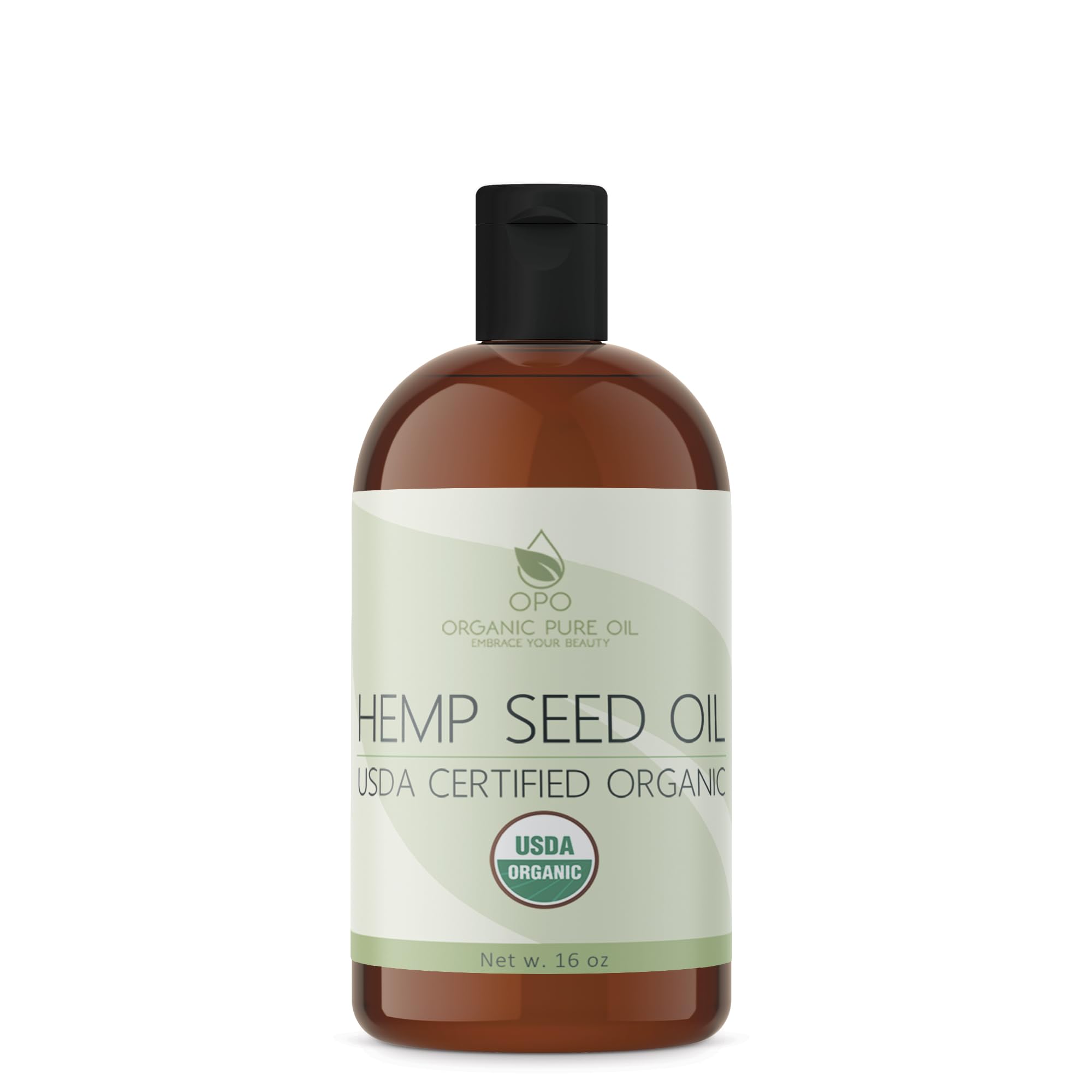 OPO Organic Hemp Seed Oil - 16 oz - USDA Certified Organic - Pure, Cold Pressed, Non-GMO, Extra Virgin, Vegan, Bulk Carrier Oil,