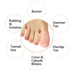 Big Toe Cap Support, Beige Breathable Toe Protector 10 Pack Toe Cover Sleeves with Holes, Provides Relief from Missing or Ingrow