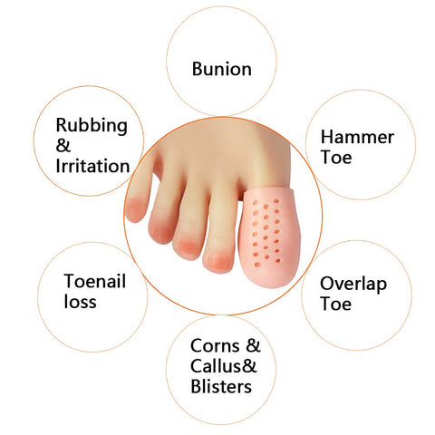 Big Toe Cap Support, Beige Breathable Toe Protector 10 Pack Toe Cover Sleeves with Holes, Provides Relief from Missing or Ingrow
