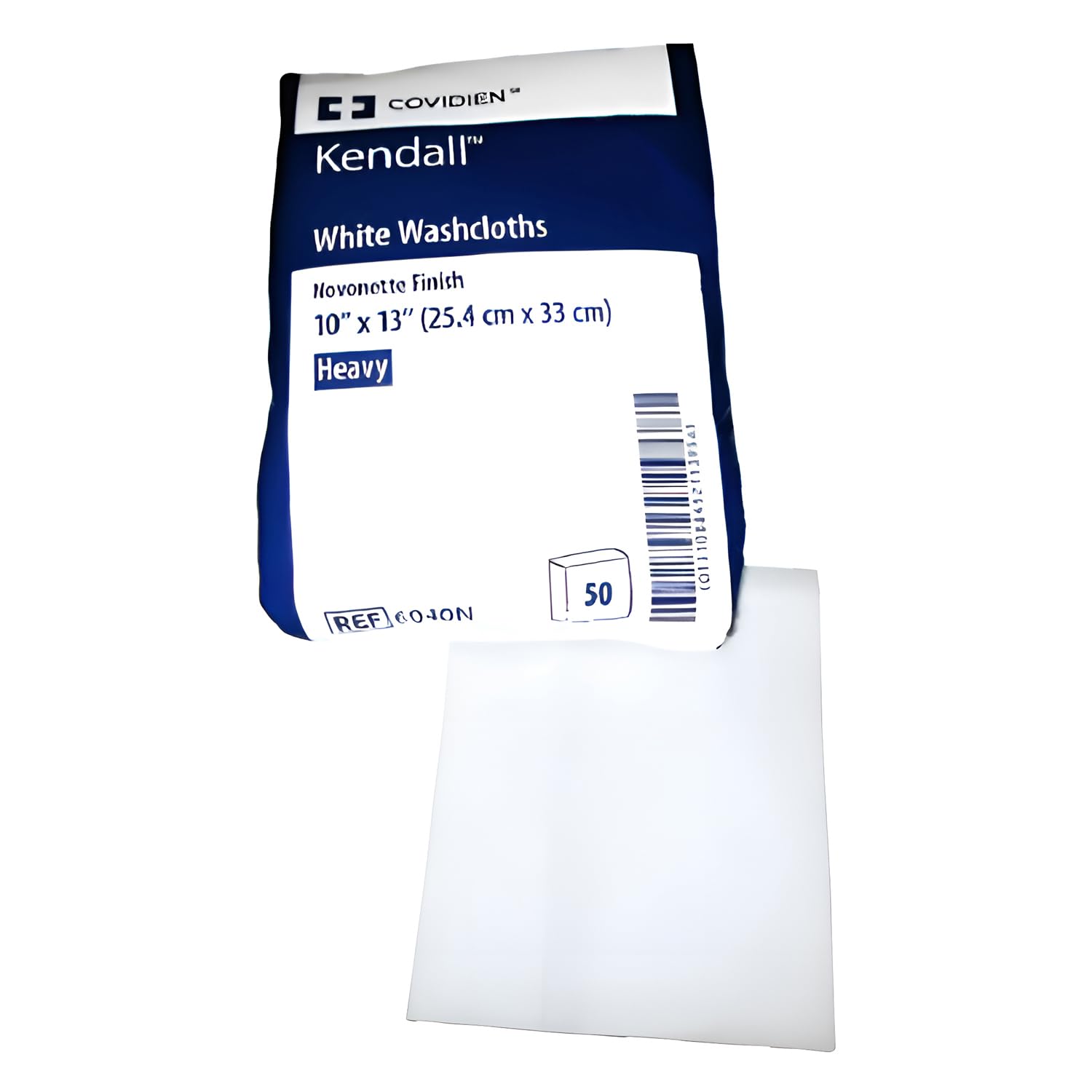 Covidien 6040N Kendall Washcloth, Novonette Finish, 10 x 13 Size, White (Pack of 50)